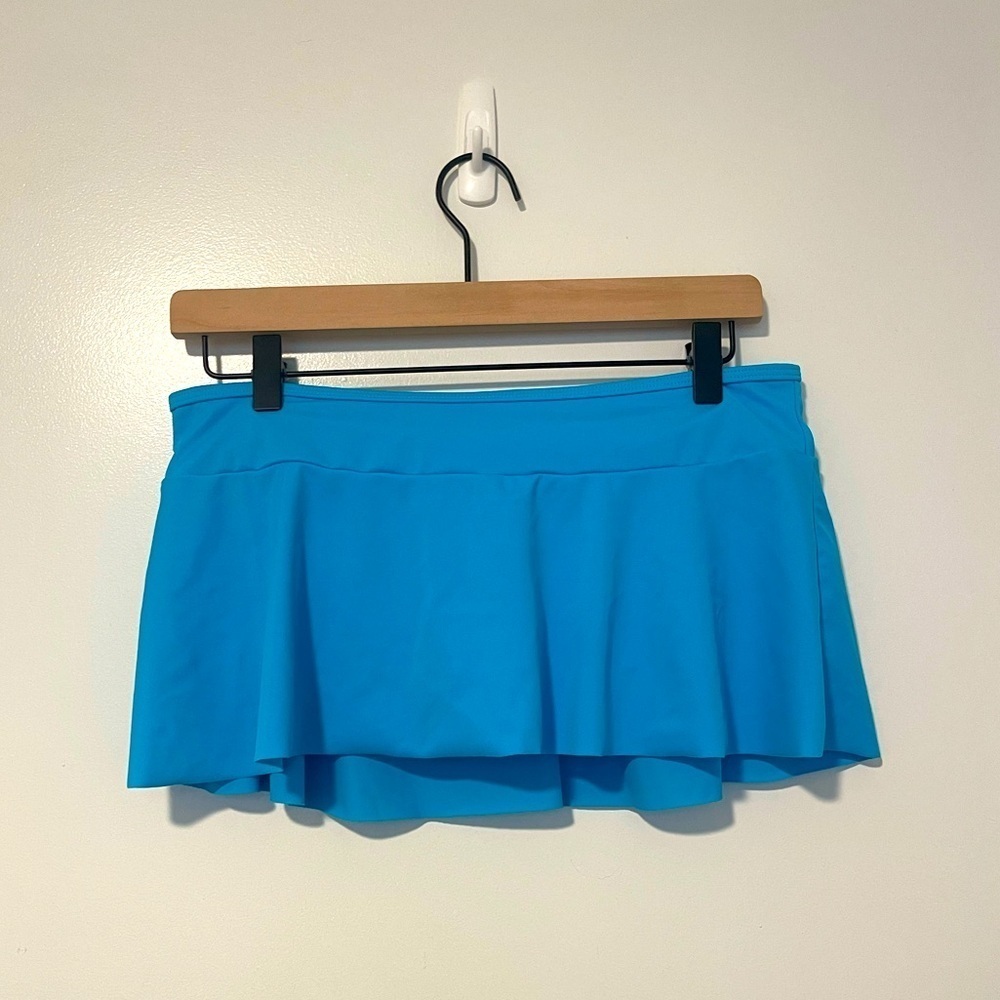 Girls Lands' End Dolphin Blue Swim Mini Skirt Size 14+